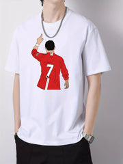 Creative Pattern Print Men's Graphic Cotton Crew Neck T-shirt