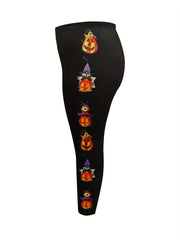  Women's Funny Pumpkin Print Halloween Leggings