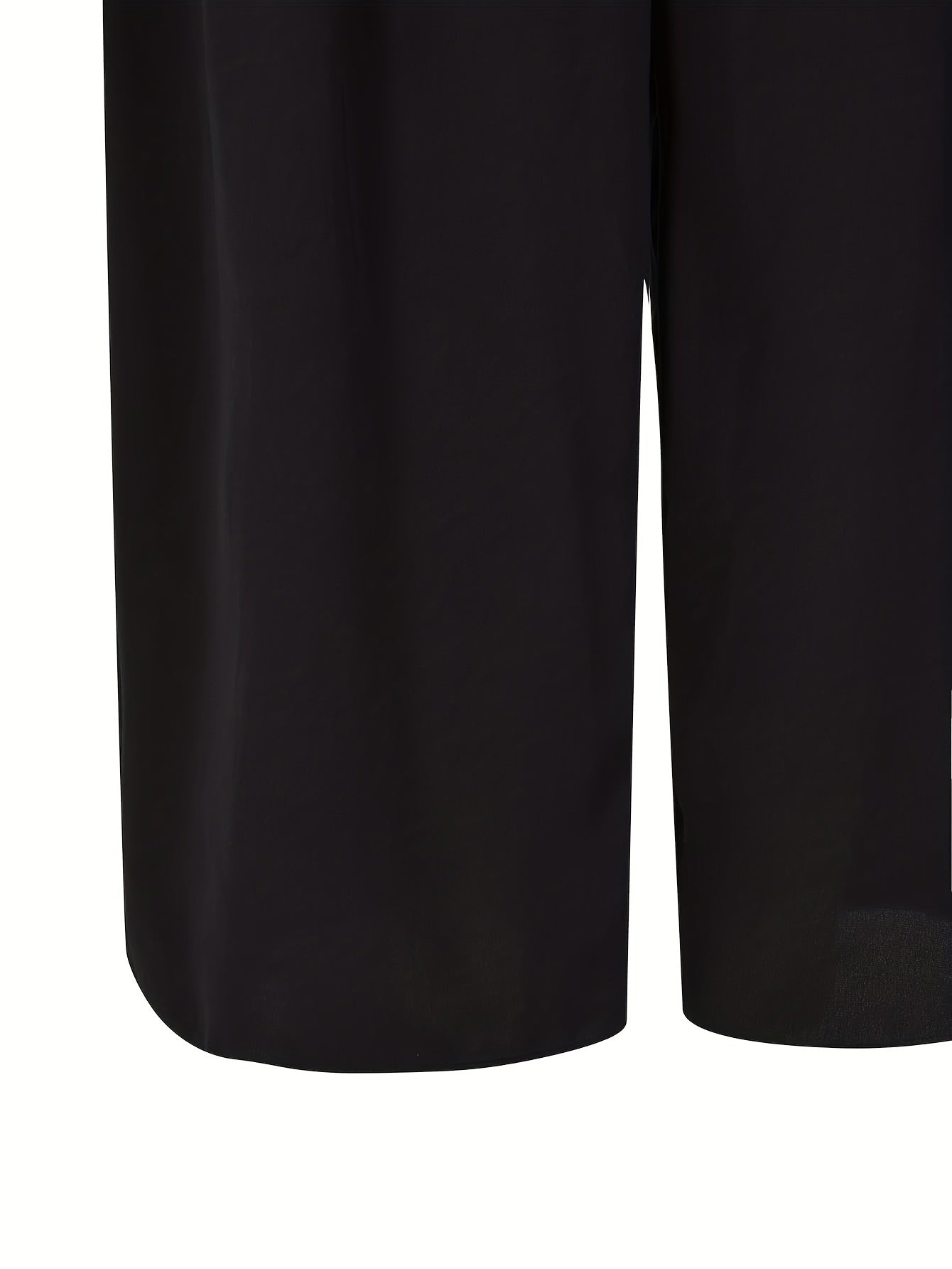  Solid Plicated High Rise Wide Leg Trousers
