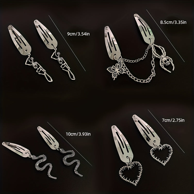 Y2K Punk Silvery Snap Clip Metal Hair Clip