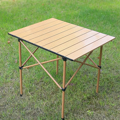 Portable Foldable Wood Grain Table Outdoor Camping Garden