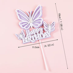 Butterfly Cake Decoration For Girls Happybirthday Butterfly Birthday Cake Insert