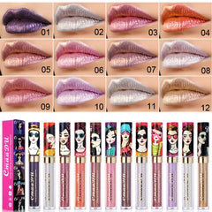 Metallic Shimmer Lip Gloss Long Lasting Waterproof Lip Stain