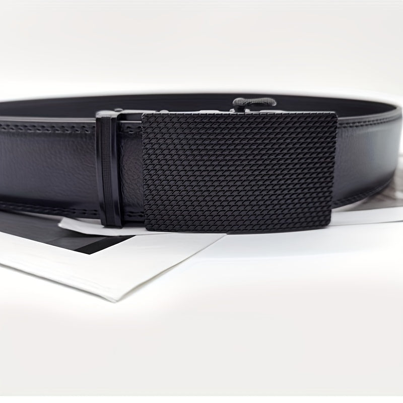 Men's Leather Belt Automatic Buckle Business Suit Waist Strap