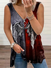 Casual V Neck Sleeveless Tank Top for Summer Women's Clothing