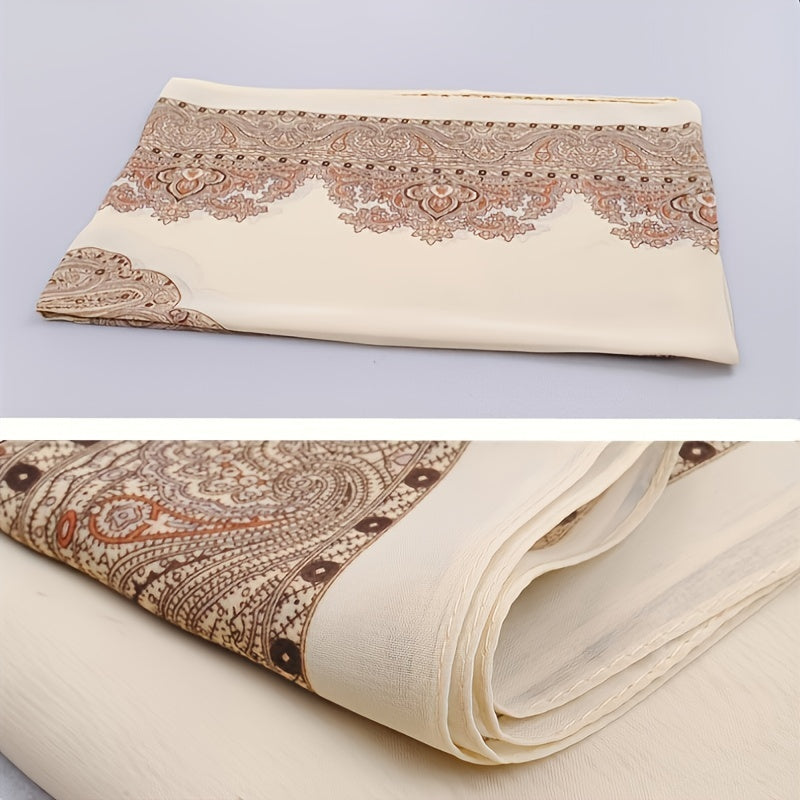 Boho Vintage Print Chiffon Silk Scarf - Summer Beach Towel Shawl