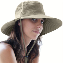 Wide Brim Sun Hat UV Protection Outdoor Bucket Hat Unisex Boonie Hats