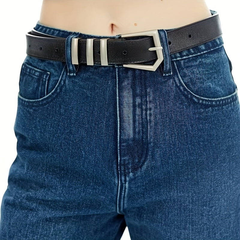 Fashionable Wind Trapezoidal Metal Waistband with Pin Buckle