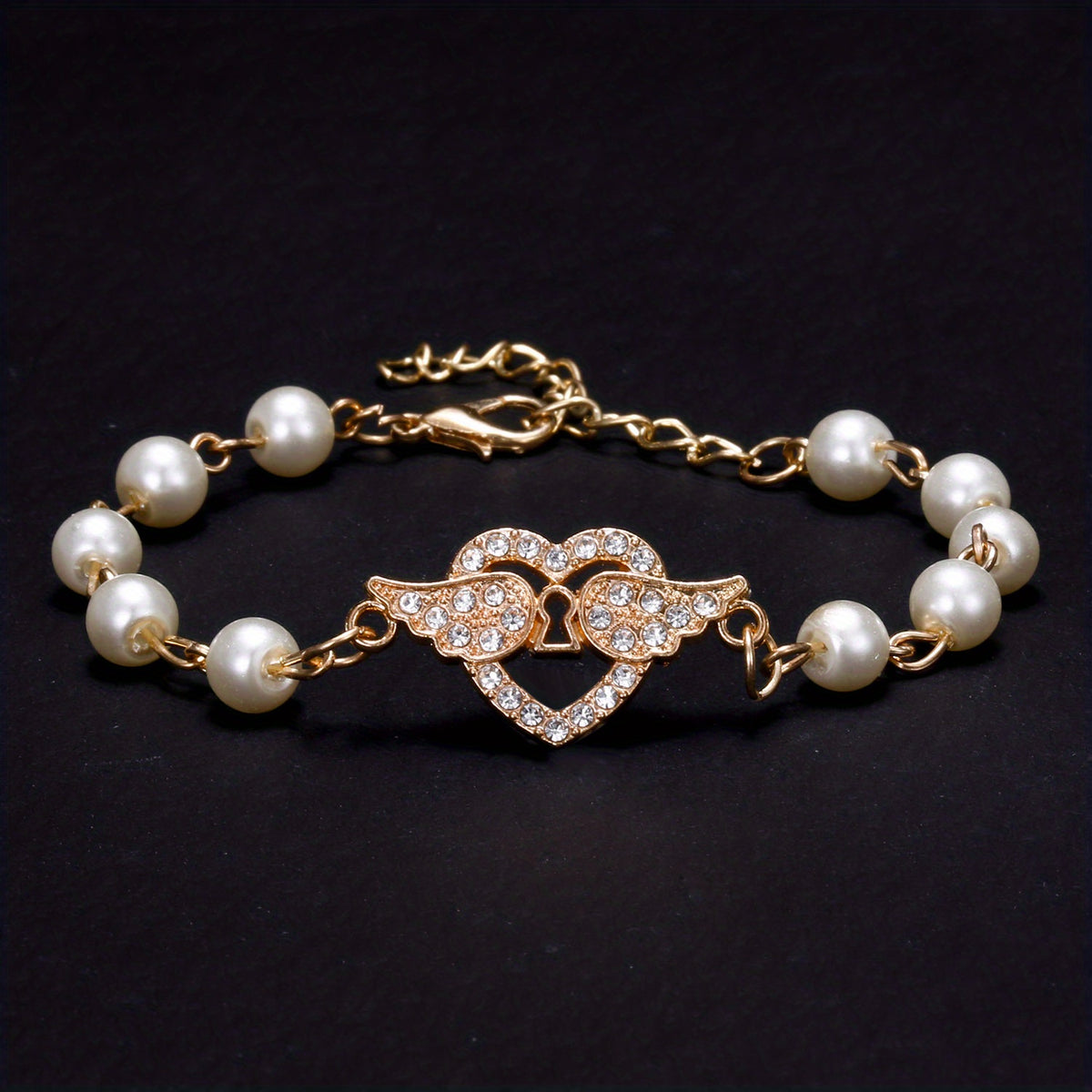 Y2K Faux Pearls Beaded Chain Bracelet for Women