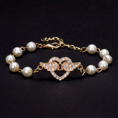 Y2K Faux Pearls Beaded Chain Bracelet for Women