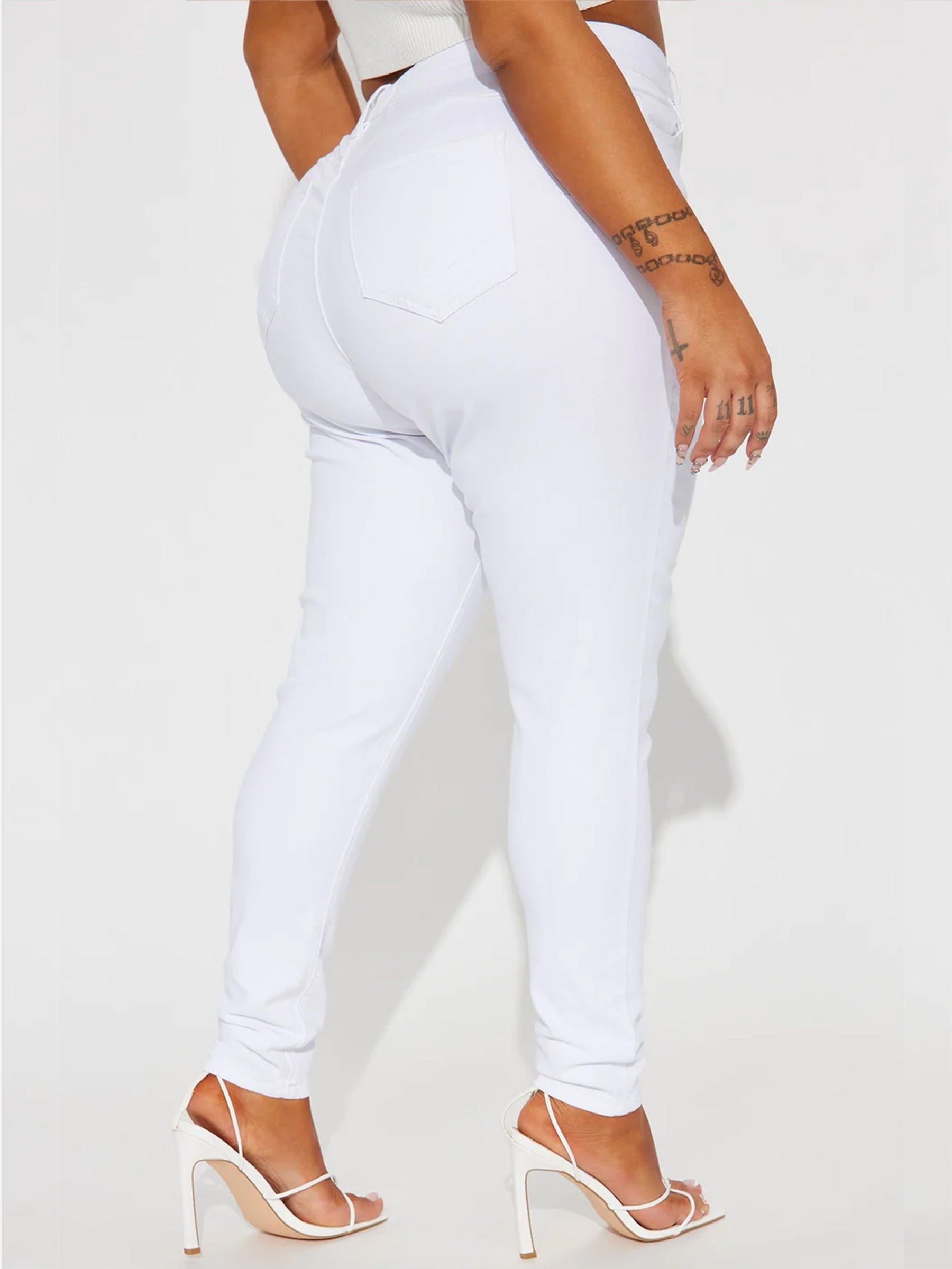  High Rise Skinny Jeans, Button Fly, Stretchy
