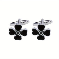 Four leaf Clover Button Cufflinks Shirt Sleeves Studs Accessories