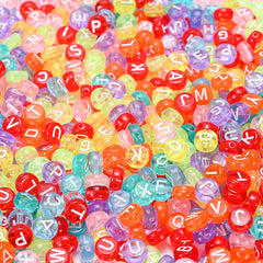 100pcs Mixed Letters Acrylic Beads Round Flat Letter Spacer Beads
