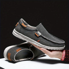Men's Linen Comfy Slip On Loafers Wear resistant Non Slip Shoes