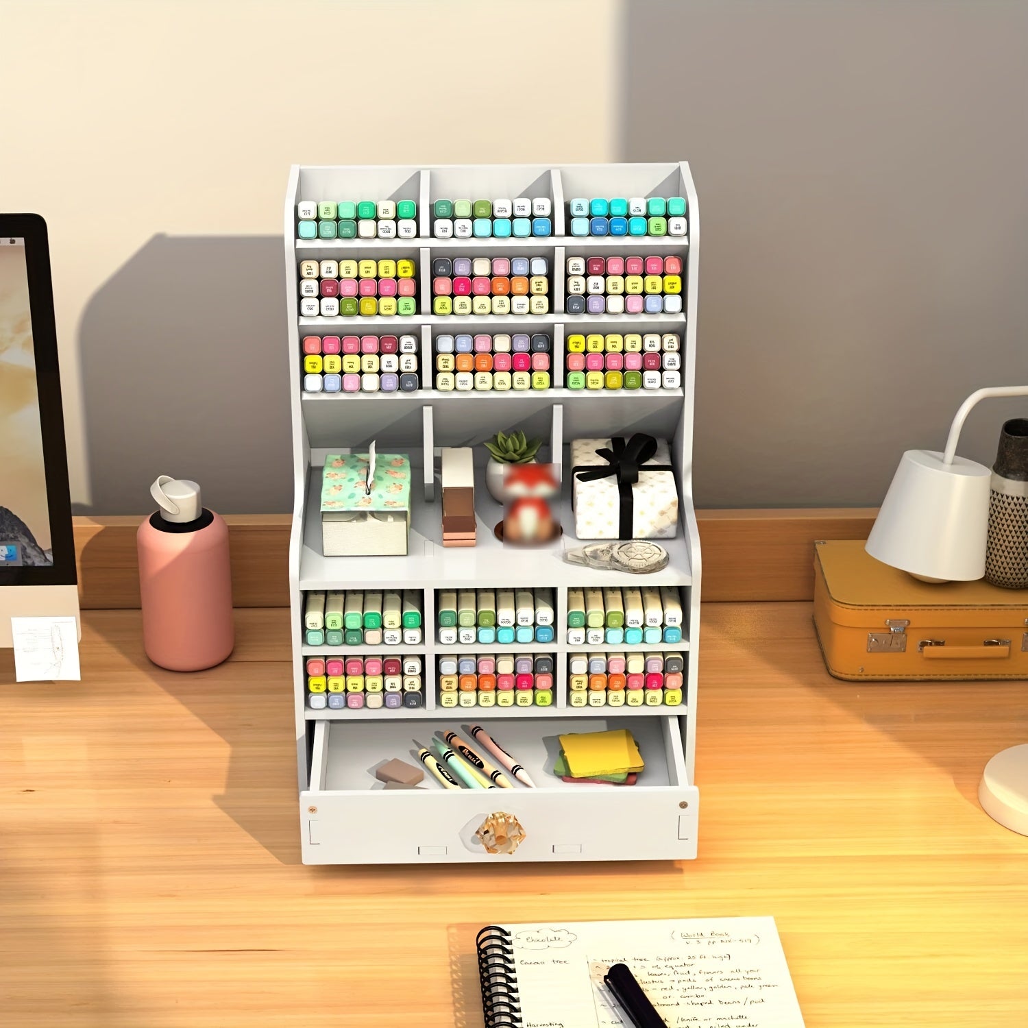 Plastic Desktop Storage Rack Pen Holder Student Dorm Stationery Organizer
