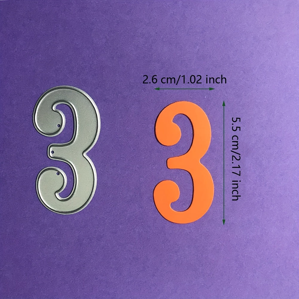 Numbers 0-9 Metal Cutting Dies 2 Inch Scrapbooking DIY Craft