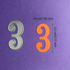 Numbers 0-9 Metal Cutting Dies 2 Inch Scrapbooking DIY Craft