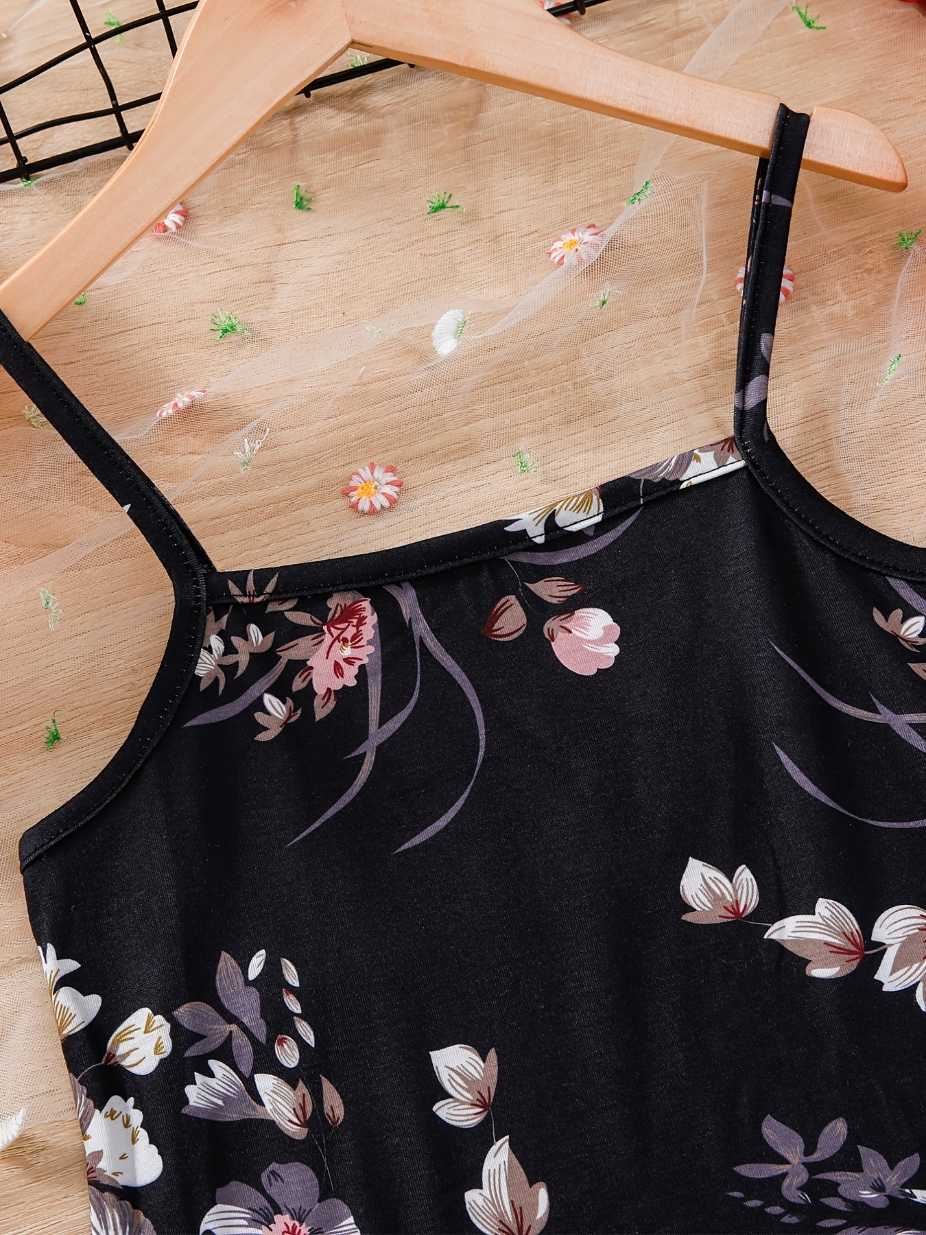 Vintage Flower Print Cami Dress for Summer Party