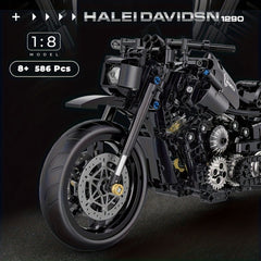 Retro Motorcycle Building Blocks Set - 586 Pieces