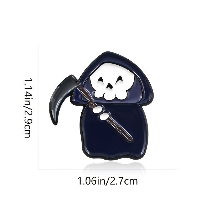 Cloak Skull Sickle Death God Brooch