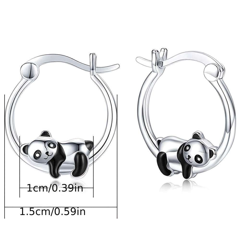Panda Hoop Earrings Animal Ear Jewelry Women Girls