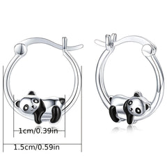 Panda Hoop Earrings Animal Ear Jewelry Women Girls