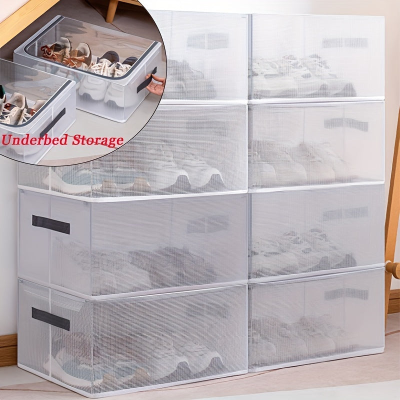 Clear Mesh Shoes Storage Box Underbed Waterproof Storage Bins With Lid