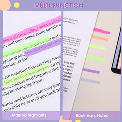Highlighter Tape 8 Sets Page Marking Label Transparent Fluorescent Note