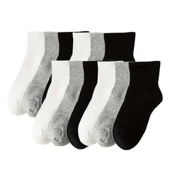 12 Pairs Gray Cotton Sweat-absorbing Socks for Men and Women