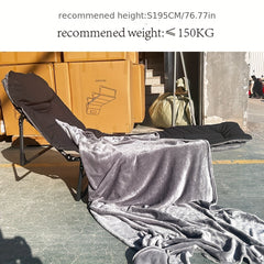 Outdoor Folding Bed with Blanket for Office Nap Beach Picnic Camping