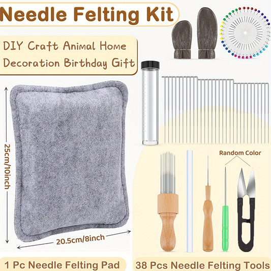 41pcs Needle Felting Kit with Wool Carders and Pad