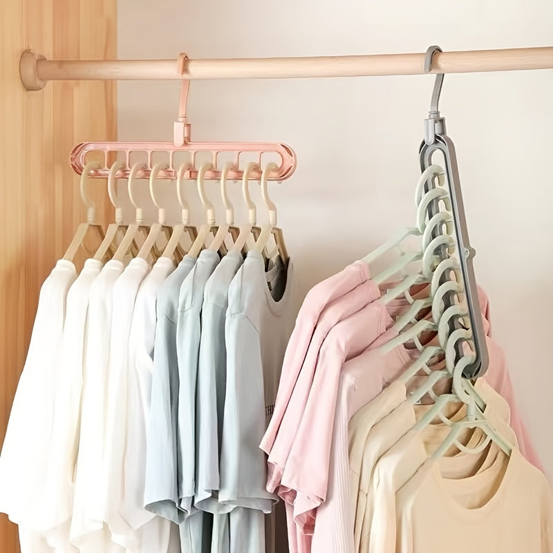 Multifunctional Clothes Hanger Storage Rack 9 Holes Plastic Drying Rack