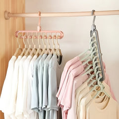 Multifunctional Clothes Hanger Storage Rack 9 Holes Plastic Drying Rack