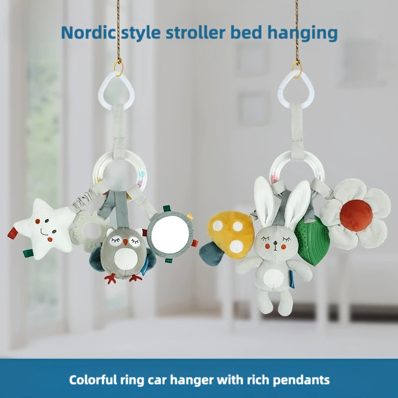 CEKCEK Plush Kids Car Hanging Toy - Soft Fabric, Nordic Style, Mixed Colors