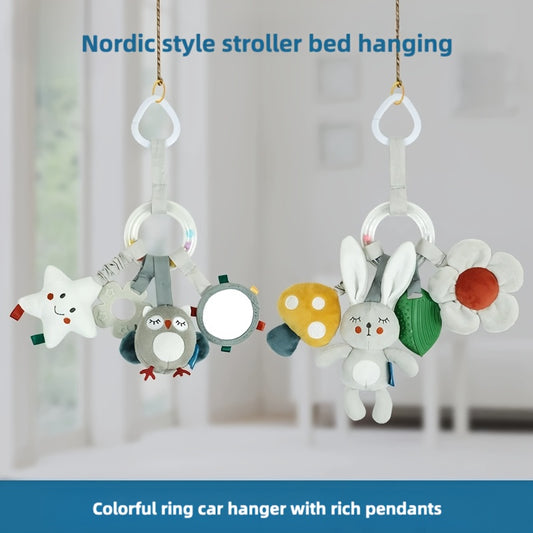CEKCEK Plush Kids Car Hanging Toy - Soft Fabric, Nordic Style, Mixed Colors