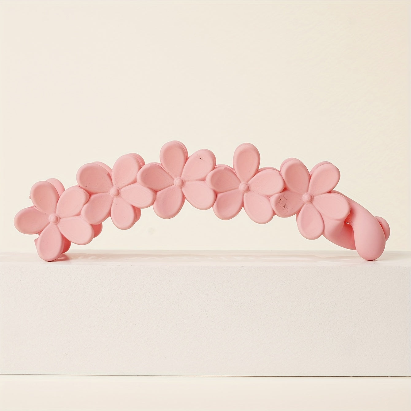 3pcs Peach Pink Frosted Banana Clips Hair Accessories