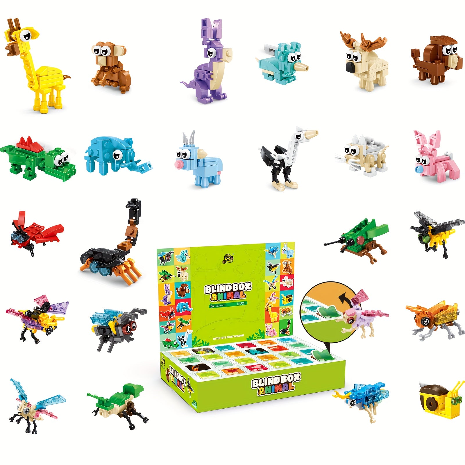 24pcs Forest Animal Building Block Set for Children Aged 6-8