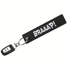 Embroidered 'BRAAAP' Keychain - Fun Key Accessory