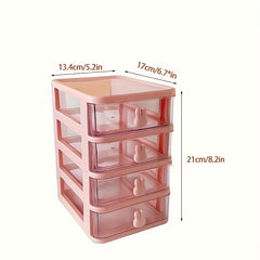 Pink Rabbit Makeup Drawer Storage Box - Durable Organizer