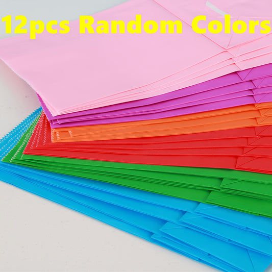 12pcs Solid Colored Paper Bags Party Favor Bags For Birthdays Baby Showers