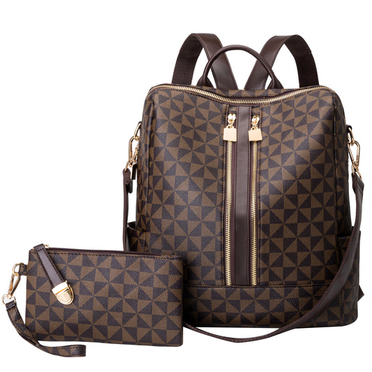 Women's Printed Anti-theft Backpack Large Capacity Leisure Bag