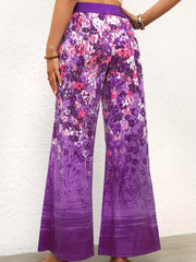 Floral Print High Rise Flare Leg Pants