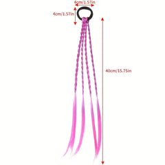 Y2K Wig Braided Hair Tie Colorful Hair Rope Ponytail Holder