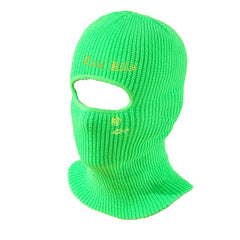 Autumn Winter Character Letter Embroidery Hole Knit Hat