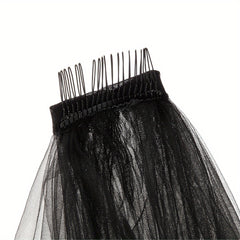 Tulle Bridal Veil with Butterfly Hair Accessory for Weddings