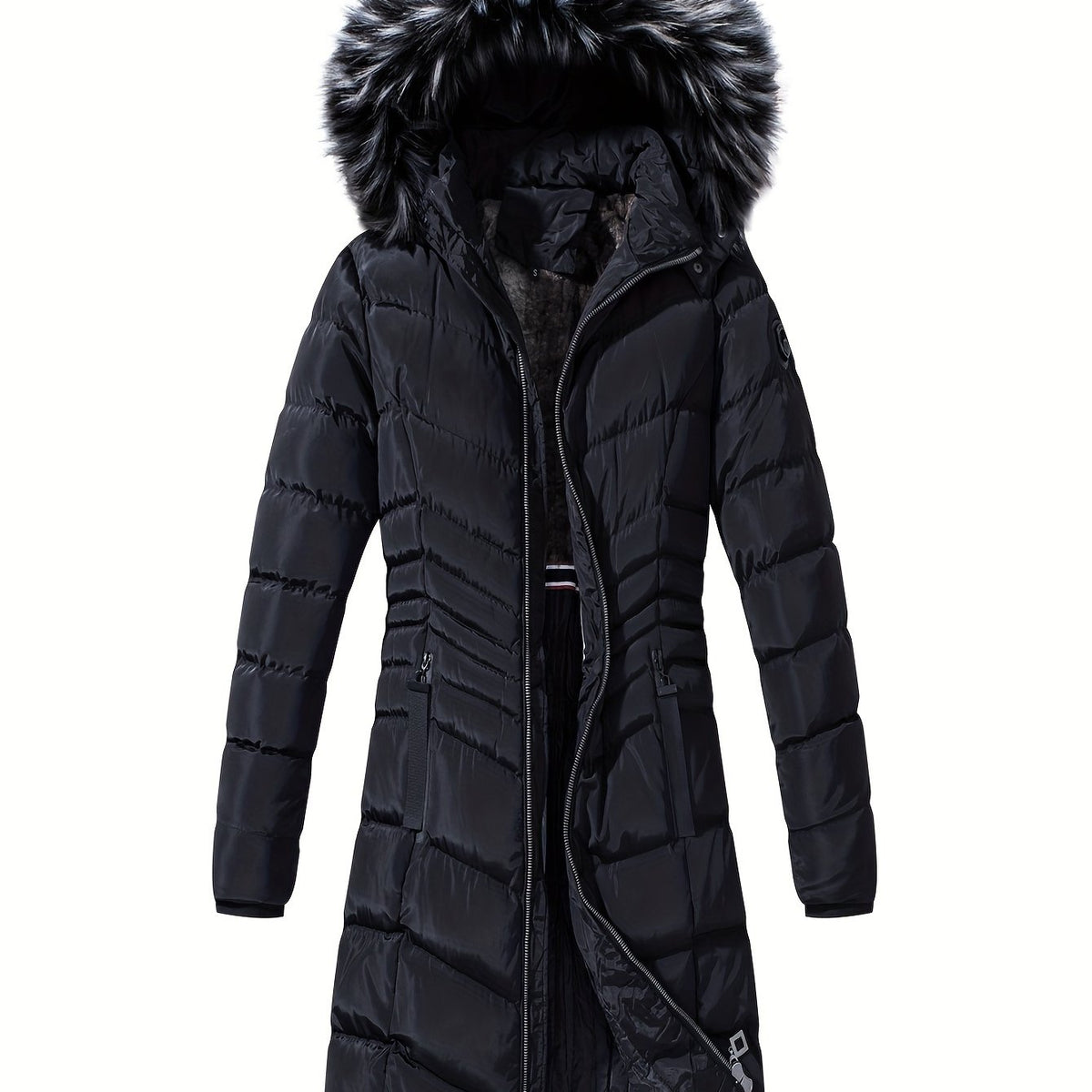 Women's Long Thickened Puffer Jacket Hooded Warm Outdoor Clothing