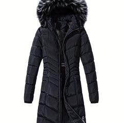 Women's Long Thickened Puffer Jacket Hooded Warm Outdoor Clothing