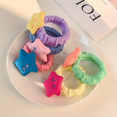 5pcs Star Hair Tie Hair Bands Ponytail Holders Hair Accessories For Baby Girls