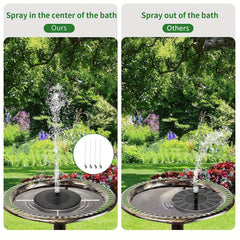 3.5W Solar Fountain For Bird Bath - Upgraded Pump with 6 Nozzles