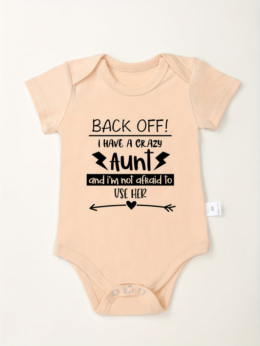 Cotton Baby Onesies Crazy Aunt Letter Print Soft Romper 0-24M